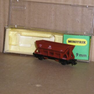 EW0694 "N" Minitrix 3163 German DB coal/mineral hopper wagon, excellent used/unused? boxed.