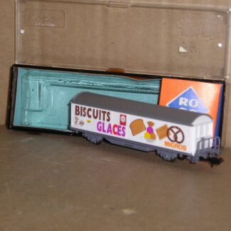 EW0691 "N" Roco 02326J? Swiss SBB Hbis wagon, "Biscuits Glaces", excellent used boxed.