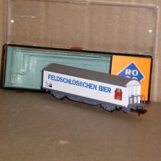 EW0690 "N" Roco 02326G? Swiss SBB Hbis wagon, "Feldschloschen Bier", excellent used boxed.