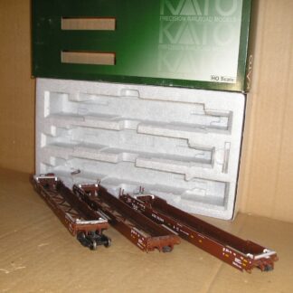 NAW0293s "HO" Kato 30-90?? Gunderson Maxi-IV Double Stack wagons AOK #55344 excellent used boxed.