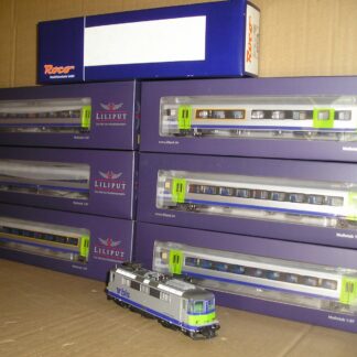 EC1195 "HO" Roco/Liliput Swiss BLS EWIII loco/coaches, Omega livery, 6 coaches and loco