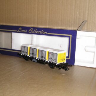 EW0370 Lima 3231 Danish DSB Ljlps DSBgods wagon, +box containers, excellent used boxed.