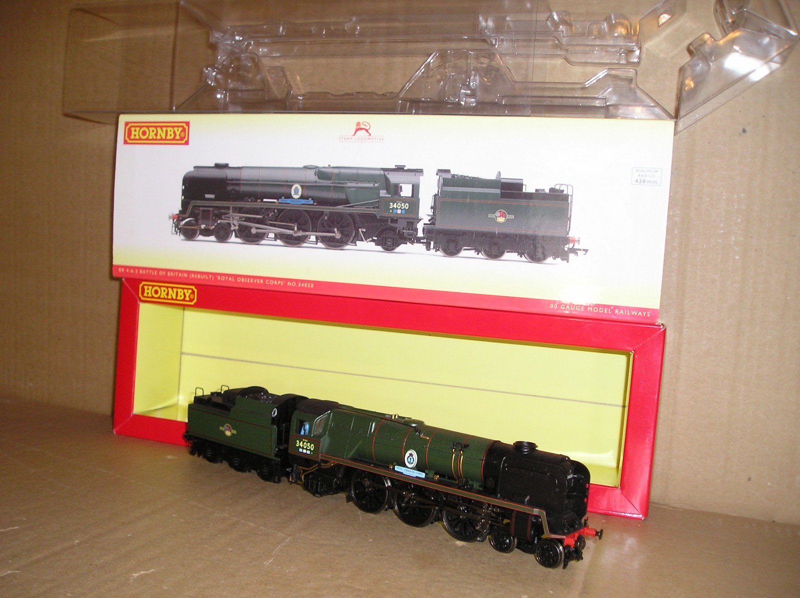BL0380 Hornby R3618 BR(SR) BB class locomotive 34050 "Royal Observer Corps", excellent used boxed.