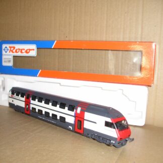 EC0437 Roco 45464 Swiss SBB Double Deck Driving Trailer 2nd class Bt coach excellent used boxed.