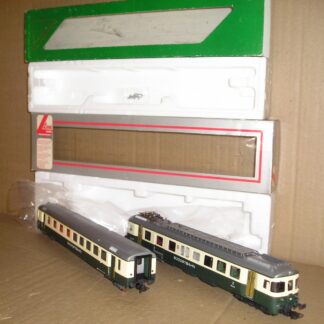 ED0123 "HO" Wabu/Lima/HAG Swiss SOB BDe4/4 #86 railcar and driving trailer excellent used/unused? boxed.