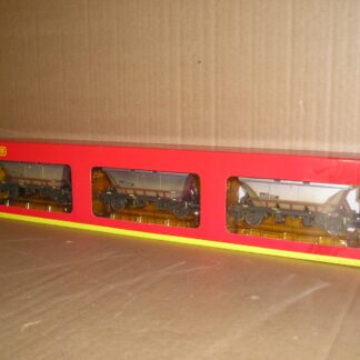 BW0383 Hornby R6224 HBA MGR Hopper wagons x3 weathered near mint/mint boxed.