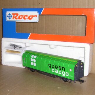 EW0538 "HO" Roco 47456 Sweden SJ Hbins-v Green Cargo wagon excellent used boxed.