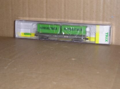 EW0668 "N" 15276-03 Swiss SBB Hupac wagon and Hangartner 20' trailers/containers, excellent used/unused? boxed.