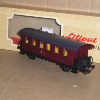 EC1089 Liliput 270 60? Danish DSB EHP 4 wheel coach, maroon, excellent used/unused boxed.