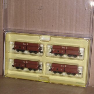 EW0666 "N" Trix 15145 German DB Erz II Coal bogie hopper wagon set of 4, excellent unused boxed.
