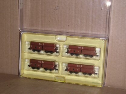 EW0666 "N" Trix 15145 German DB Erz II Coal bogie hopper wagon set of 4, excellent unused boxed.