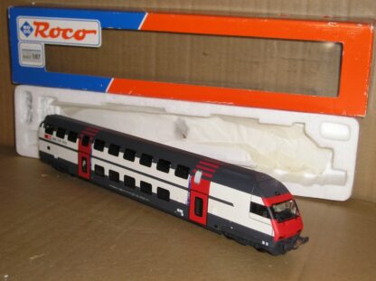 EC1057 Roco 45464 Swiss SBB Double Deck Driving Trailer 2nd class Bt coach excellent used/unused? boxed.