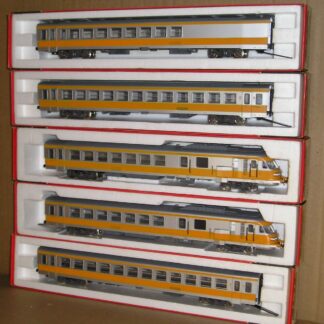 ED0118 "HO" Jouef 8611/5491/2/3/4 French SNCF Turbotrain coaches x5, excellent unused? boxed.