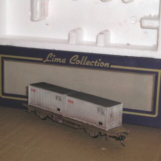 EW0655 Lima 3232 Denmark DSB container wagon weathered, used/unused? boxed.