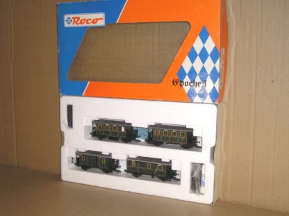 EC1016 "HO" Roco 44014 German K.Bay.Sts.B set of 4 coaches, excellent used/unused? boxed.