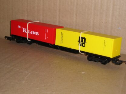 BW0303ub Hornby freightliner wagon & containers excellent used unboxed.