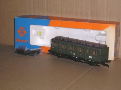 EC0534 Roco 44515(?) 6 wheel German DB A3 old timer coach, near mint boxed.